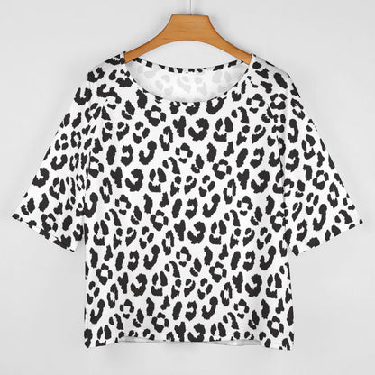 Off The Shoulder Top | Black and White Leopard Print