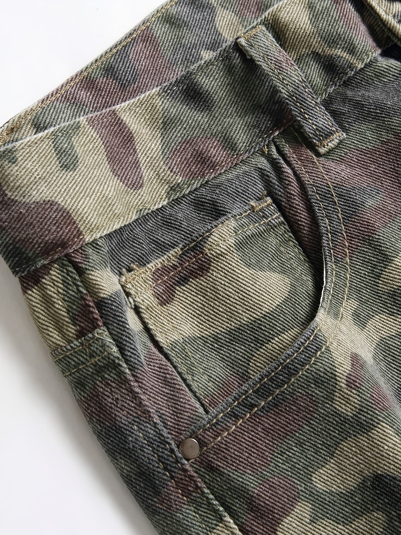 Men's Camouflage Denim Jeans | Non-Stretch Twill Weave