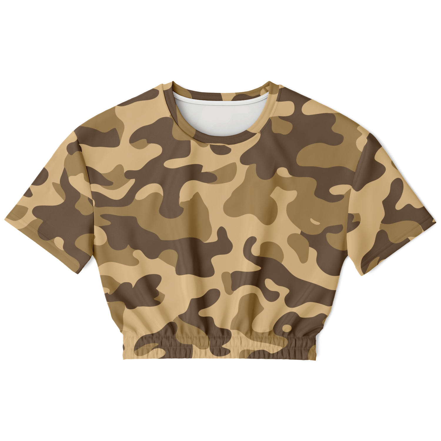 Camo Crop Top Sweatshirt | Khaki Camouflage