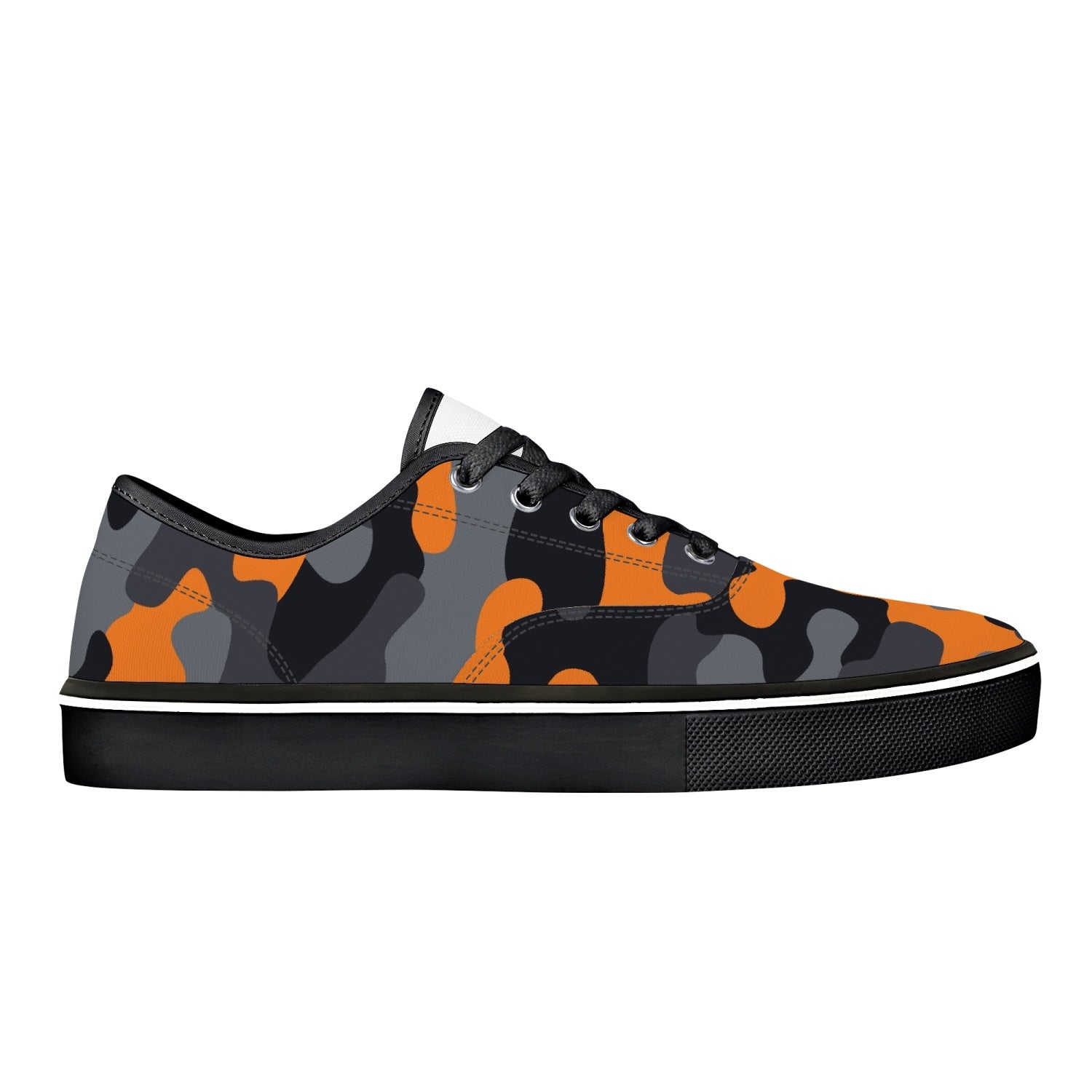 Camo Skate Shoes | Orange, Black, and Gray Camouflage