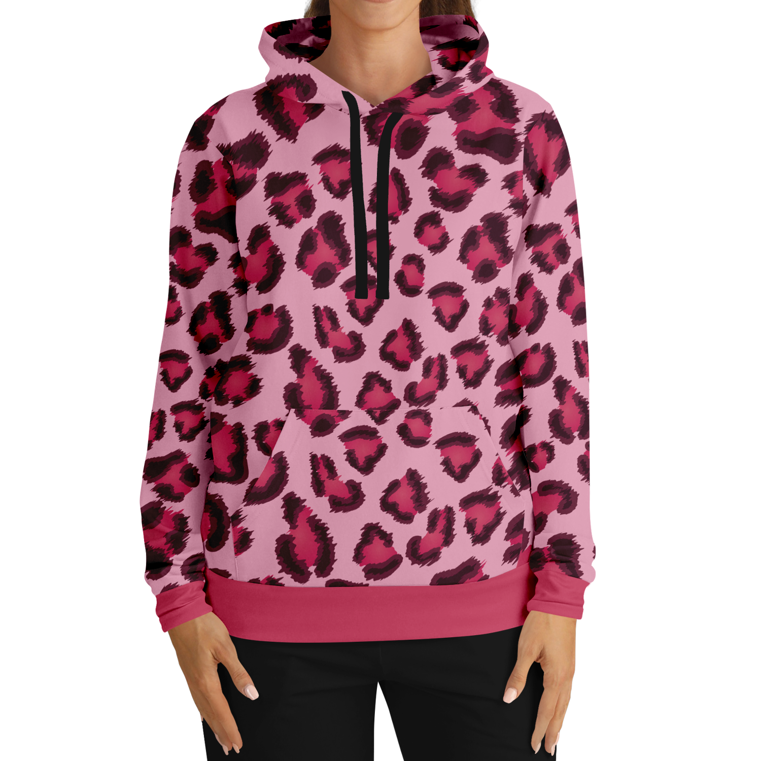 Leopard Hoodie | Pink, Cherry, and Black