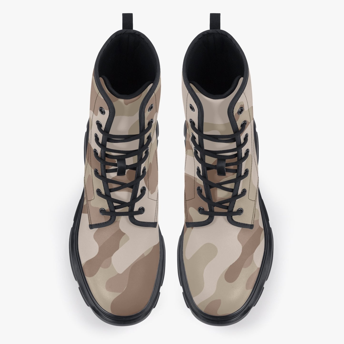 Chunky Boots | Leather in Desert Brown Camouflage