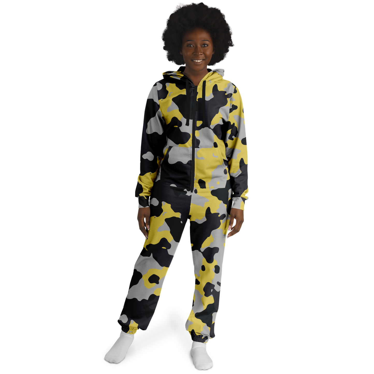 Camo Onesie | Yellow, Black and Silver Camouflage