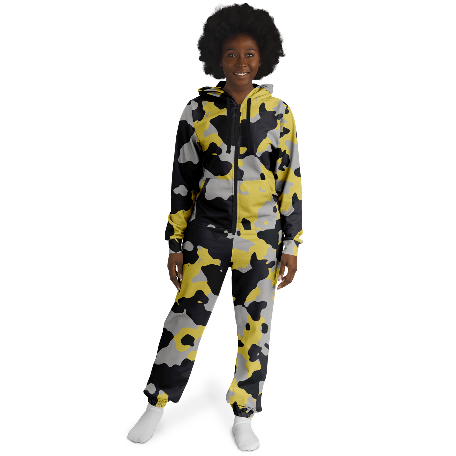 Camo Onesie | Yellow, Black and Silver Camouflage