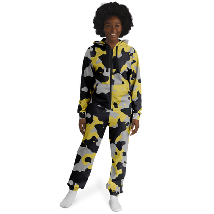 Camo Onesie | Yellow, Black and Silver Camouflage