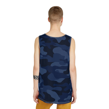 Men's Camo Tank Top | Deep Blue Camouflage | Loose Fit