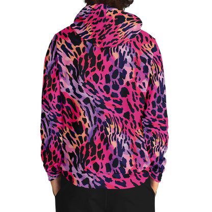 Leopard Hoodie | Deep Cerise Pink & Purple