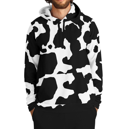 Camo Hoodie | Black & White Cow Camouflage