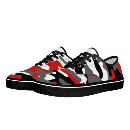 Camo Skate Shoes | Red, Black, and White Camouflage