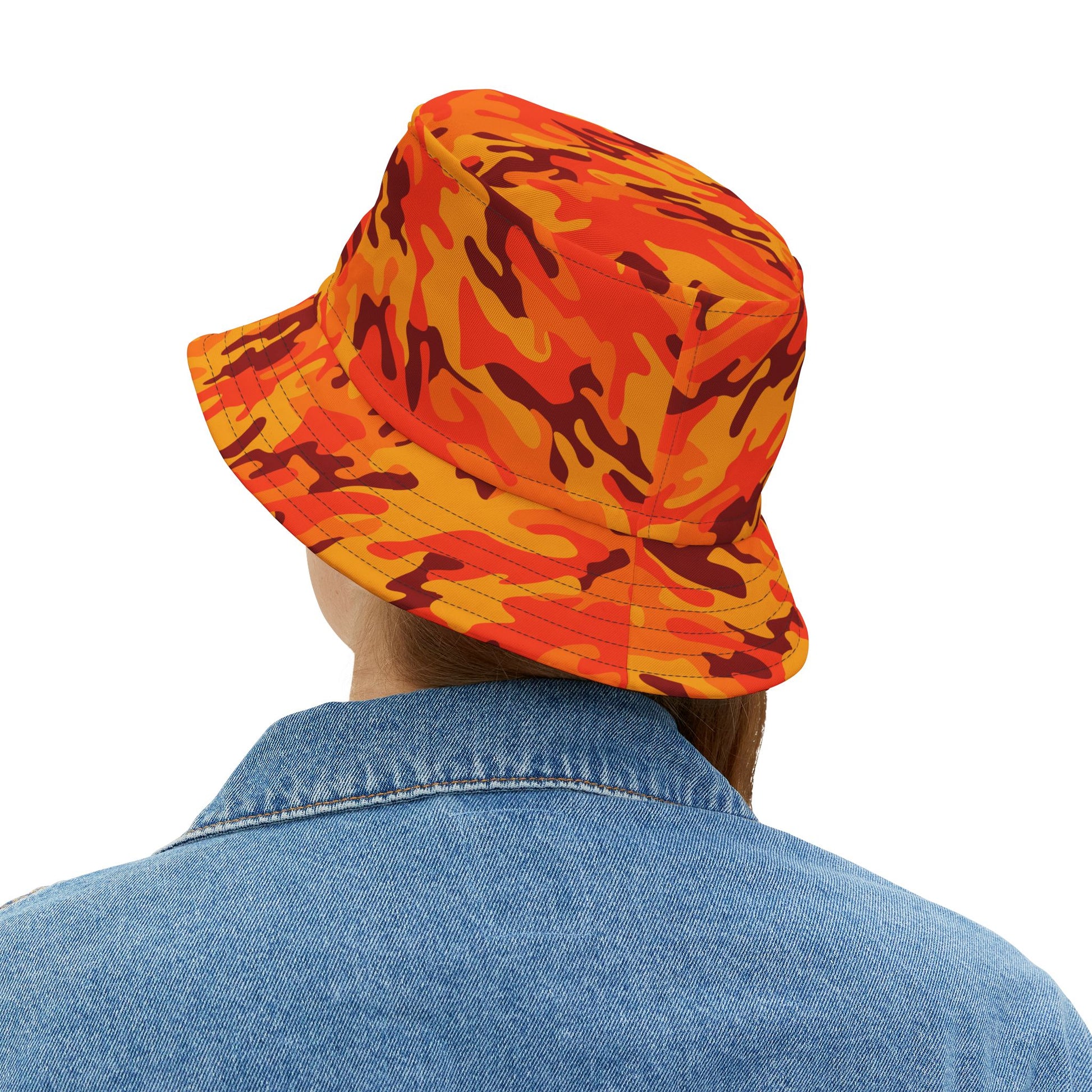 Camo Bucket Hat | Orange & Red Camouflage