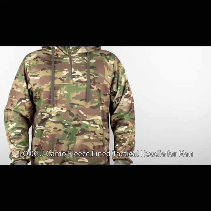 Hunting Pullover Hoodie | Men's Camo Wool Lining for Warmth