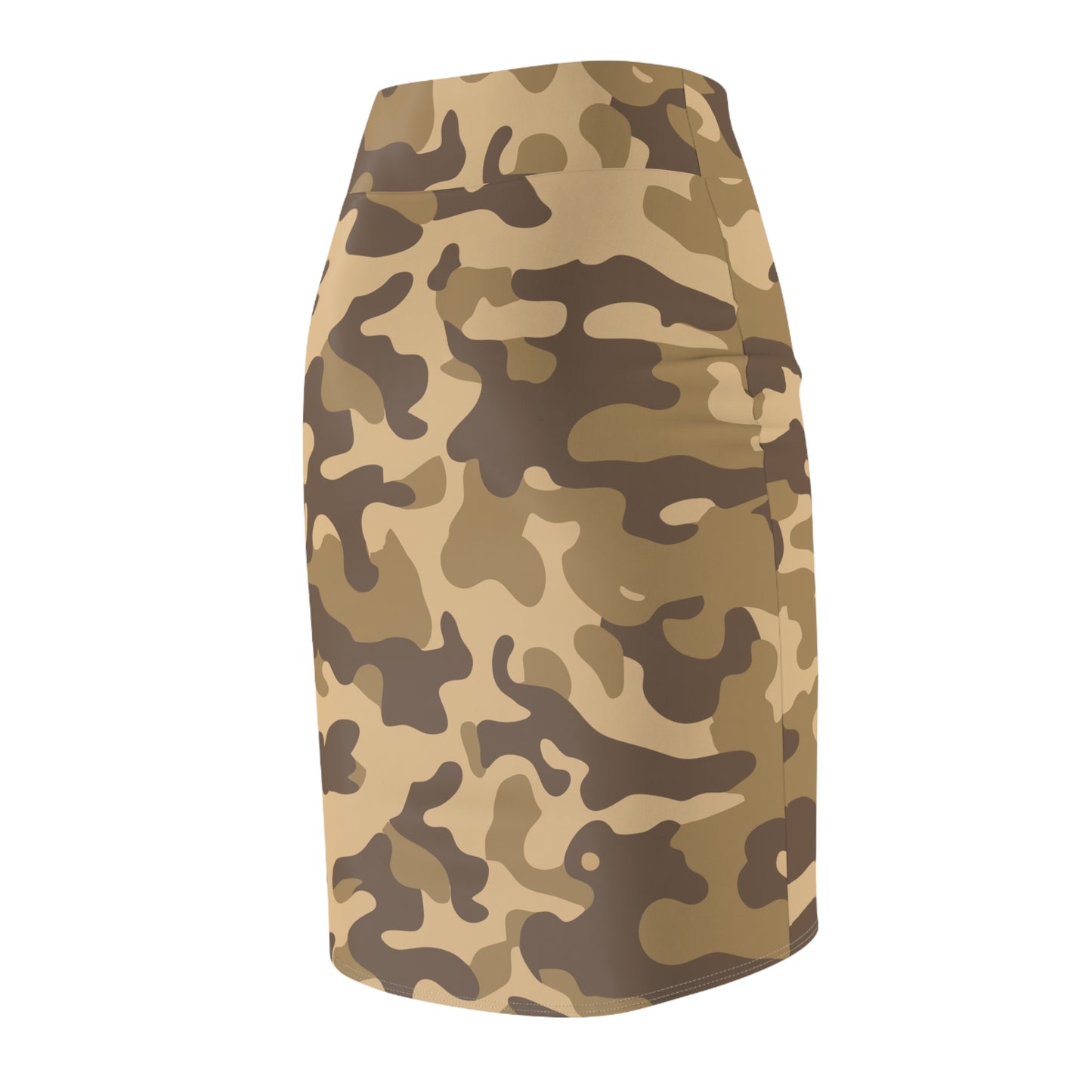 Camo Mini Skirt | Pencil Cut | Khaki Camouflage Pattern