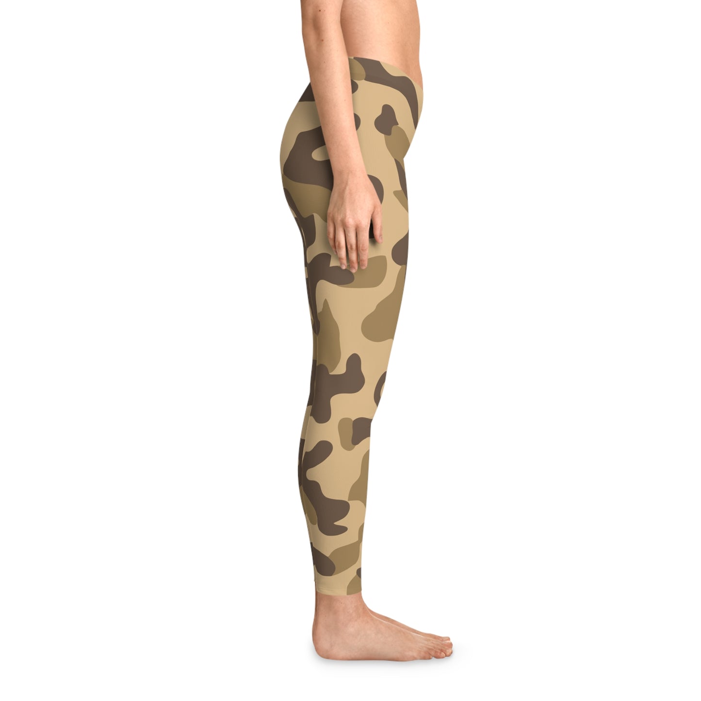 Khaki Camo Leggings For Women | Mid Waist Fit