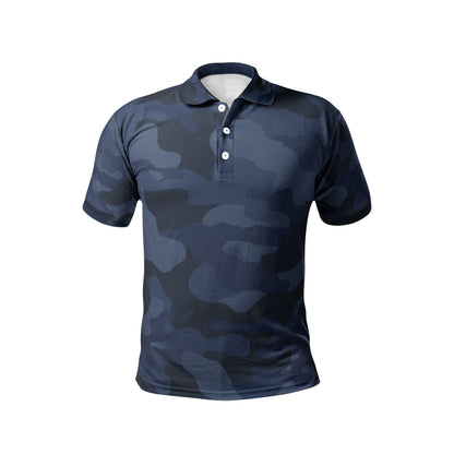 Camo Golf Shirt | Deep Blue Camouflage