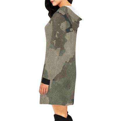 Camo Hoodie Dress | Dirty Brown Camouflage