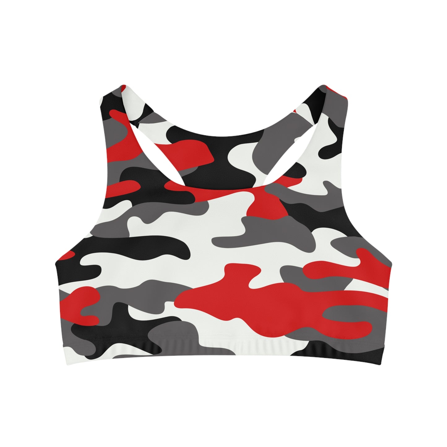 Camo Bra | Red, Black, and White Sports Camouflage