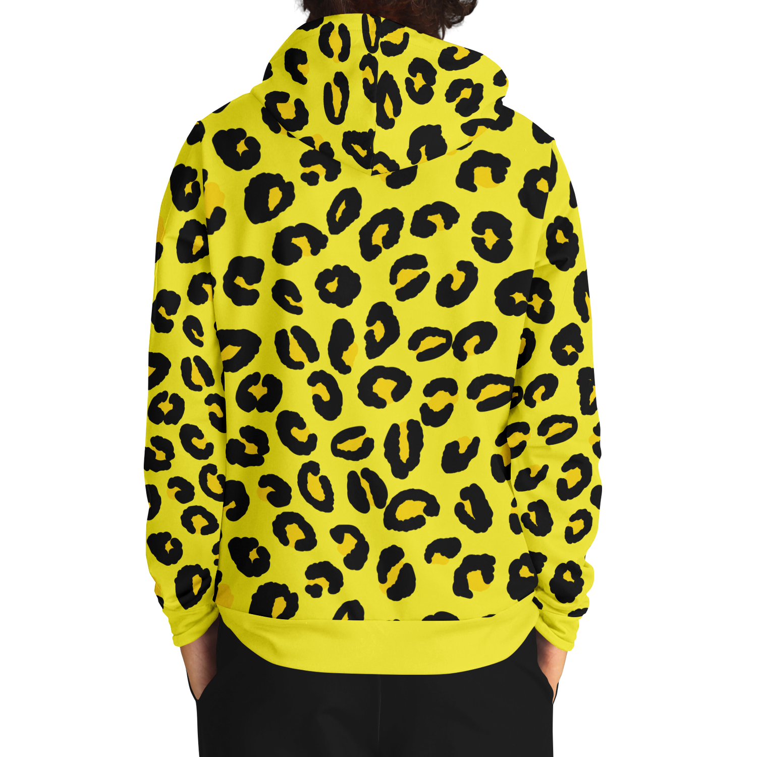 Shop Leopard Hoodie Black and Yellow Pattern Unisex