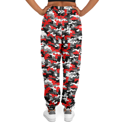 Red Camo Cargo Pants | Mixed Gray, Black, and White | Unisex