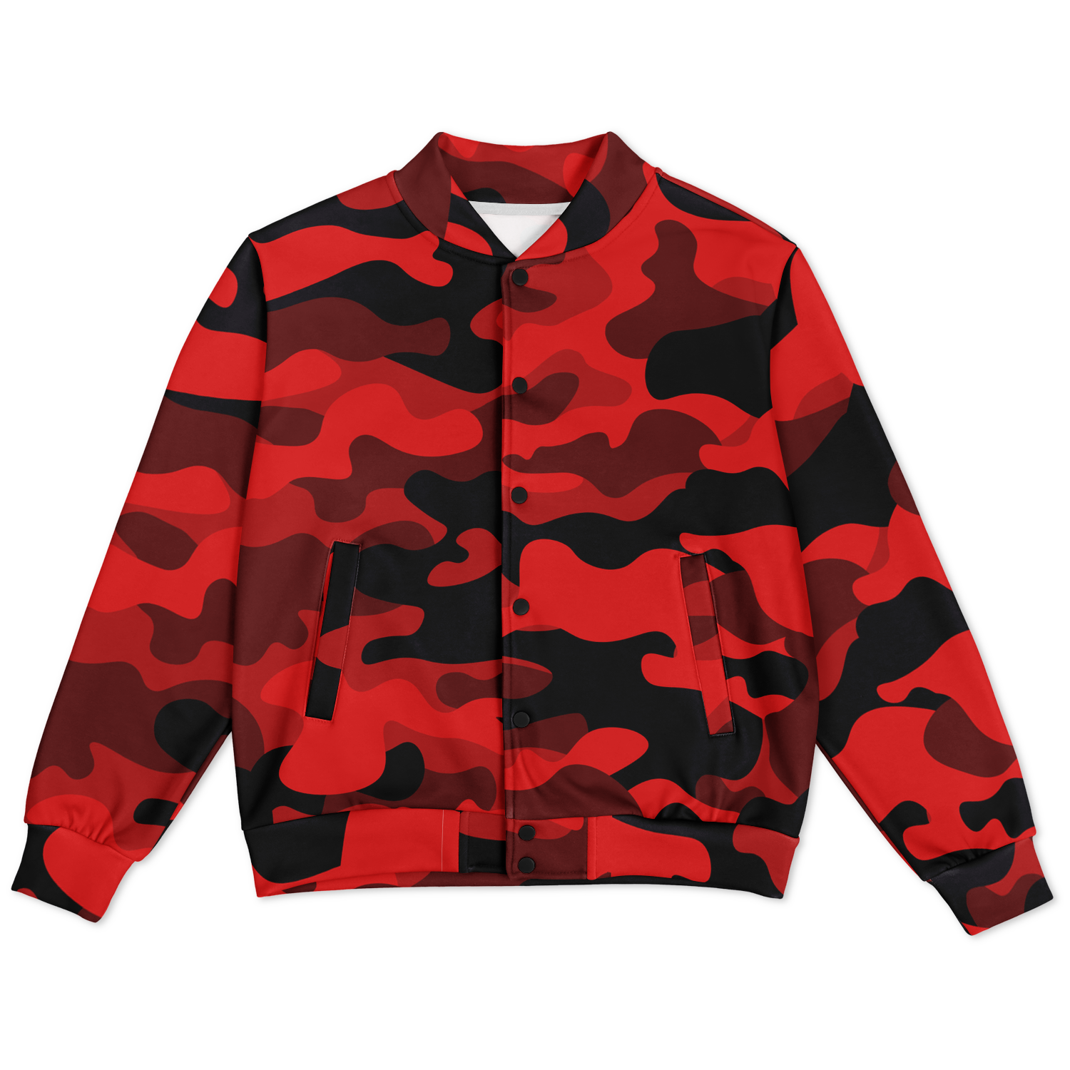 Red Camo Baseball Jacket | Unisex, Premium, Heavyweight Coat