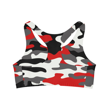 Camo Bra | Red, Black, and White Sports Camouflage