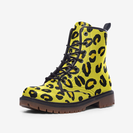 Leopard Boots | Lightweight Leather | Yellow and Black