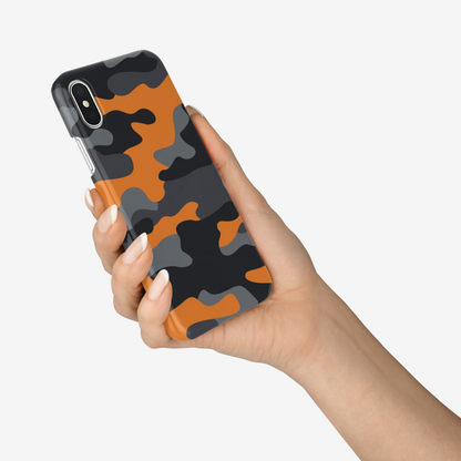 Camo Phone Case | iPhone | Orange, Black, & Gray Camouflage