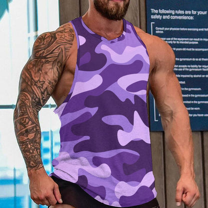 Camo Tank Top | Purple, Blue & Mauve Camouflage