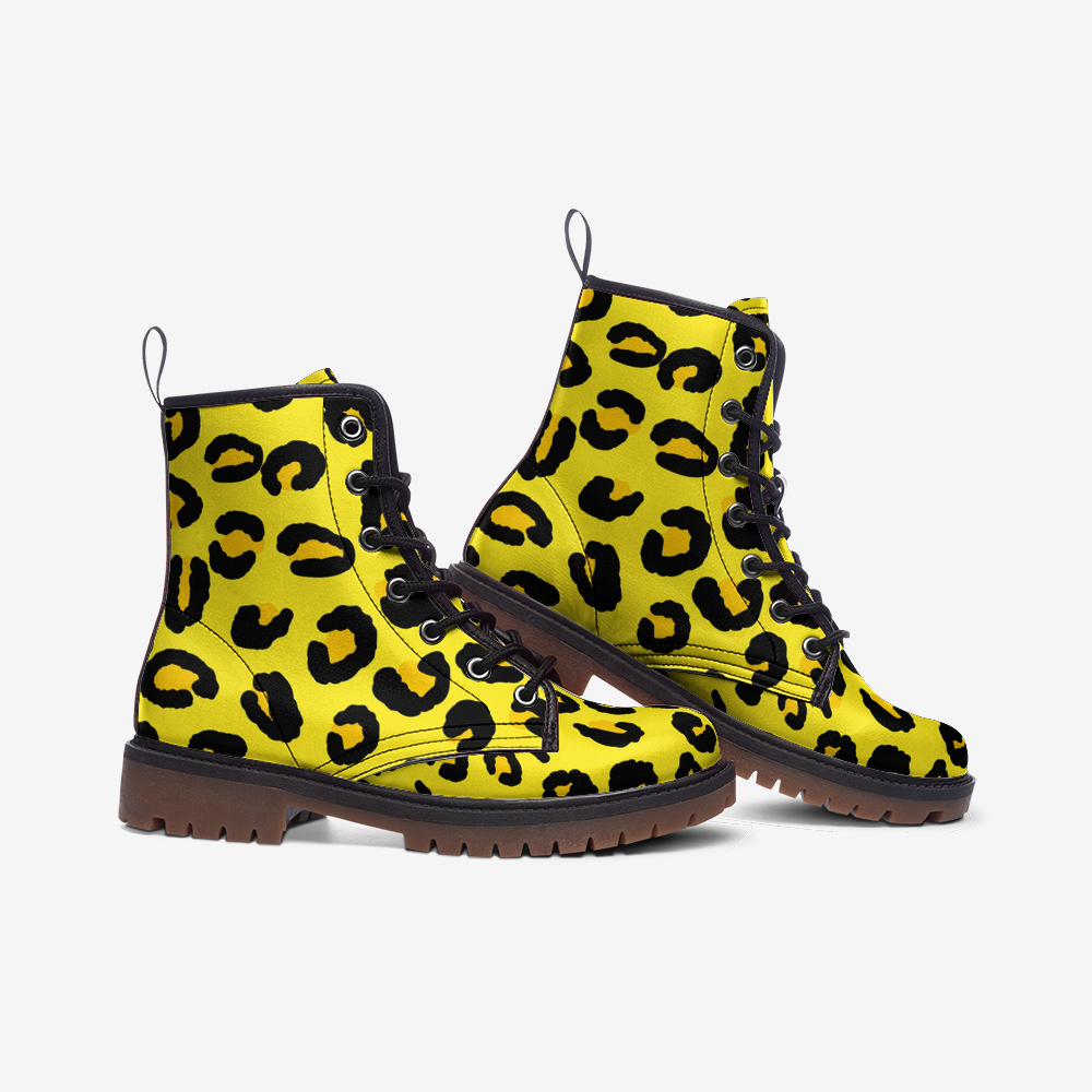 Leopard Boots | Lightweight Leather | Yellow and Black