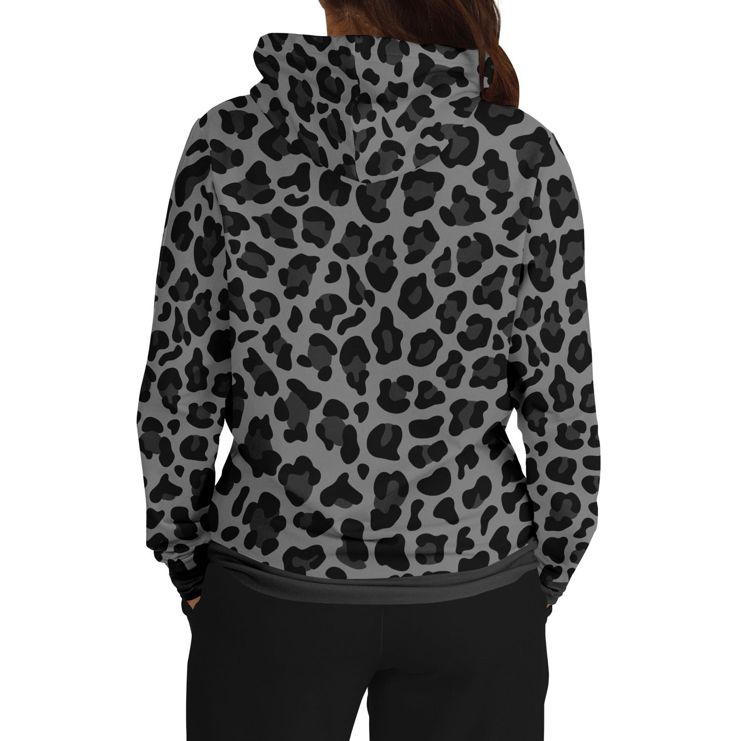 Leopard Hoodie | Black and Gray Pattern | Unisex