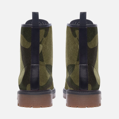 Camo Boots | Leather Camouflage in Green Fabric