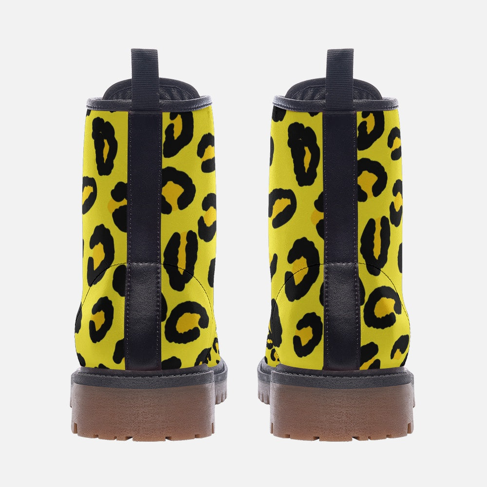 Leopard Boots | Lightweight Leather | Yellow and Black