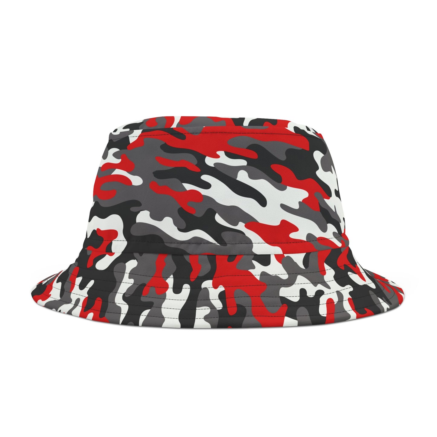 Camo Bucket Hat | Red, Black, and White Camouflage