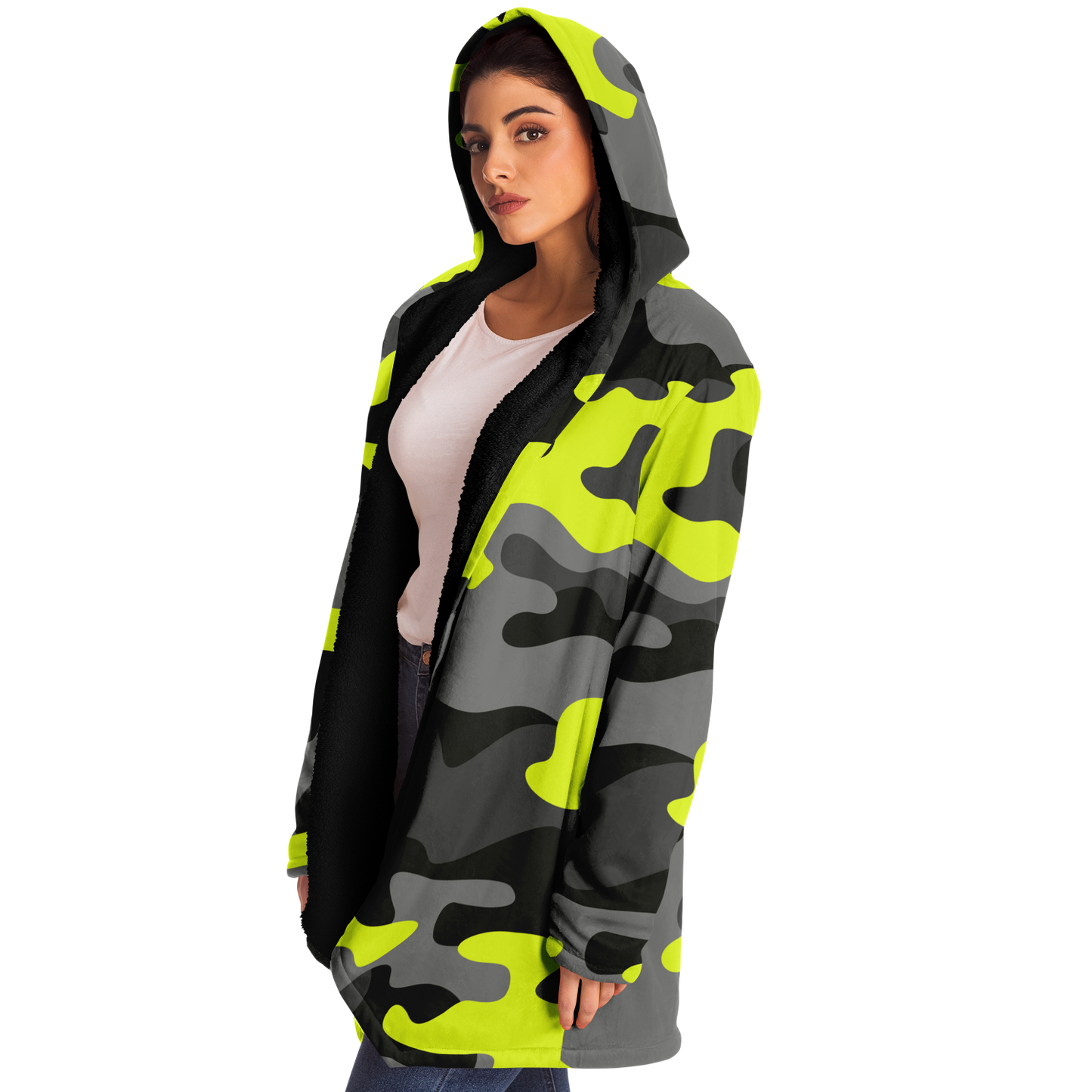 Camo Cloak | Yellow, Black, & Gray Camouflage | Microfleece