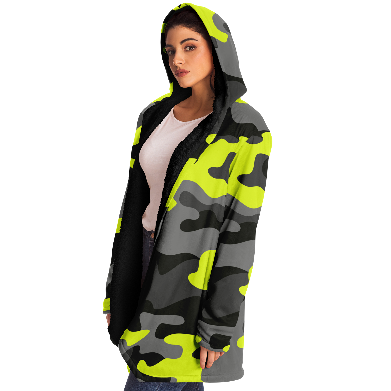 Camo Cloak | Yellow, Black, & Gray Camouflage | Microfleece