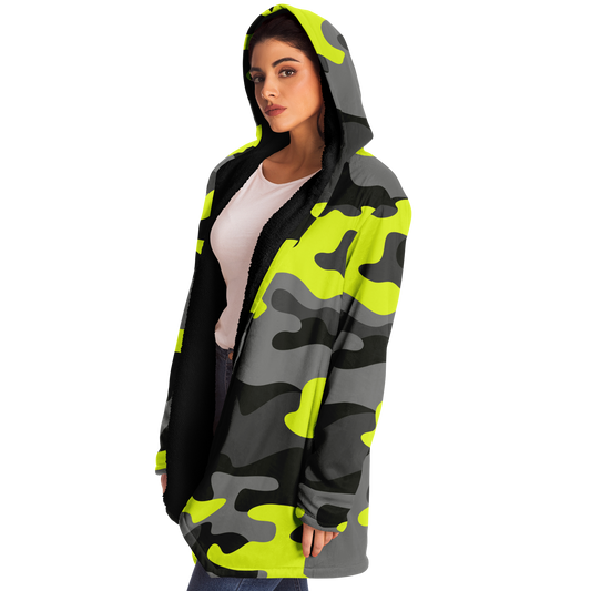 Camo Cloak | Yellow, Black, & Gray Camouflage | Microfleece