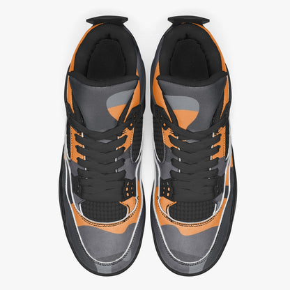 Camo Jordans AJ4 | Orange, Black and Gray Camouflage