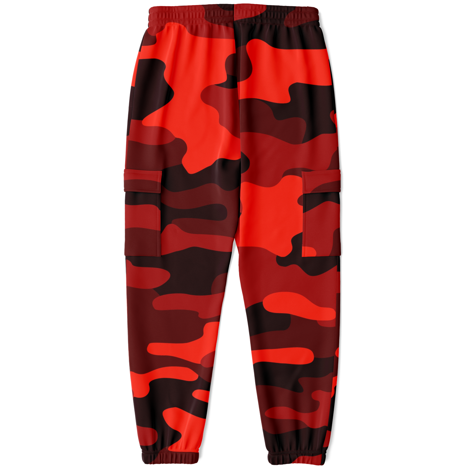 Camo Cargo Pants | Unisex | Scarlet Red & Black