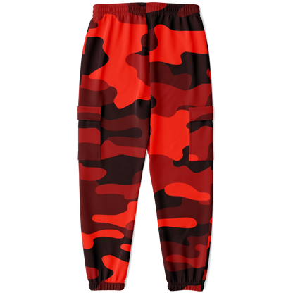 Camo Cargo Pants | Unisex | Scarlet Red & Black