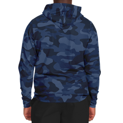 Zip-Up Hoodie | Deep Blue Camouflage