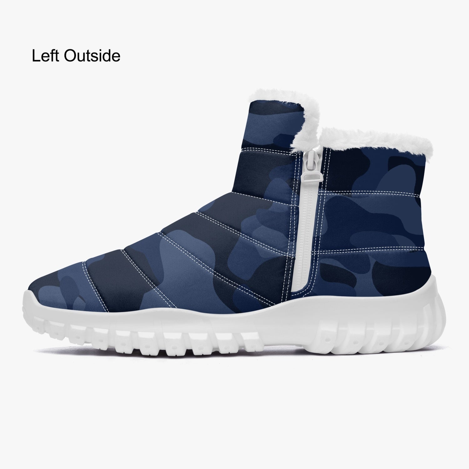 Camo Boots | Cotton-pad Fur Zipper Up | Deep Blue