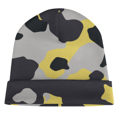 Camo Beanie | Yellow, Black & Silver Camouflage