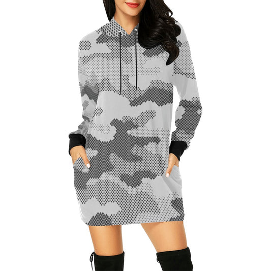 Camo Hoodie Dress | Digital Gray Camouflage