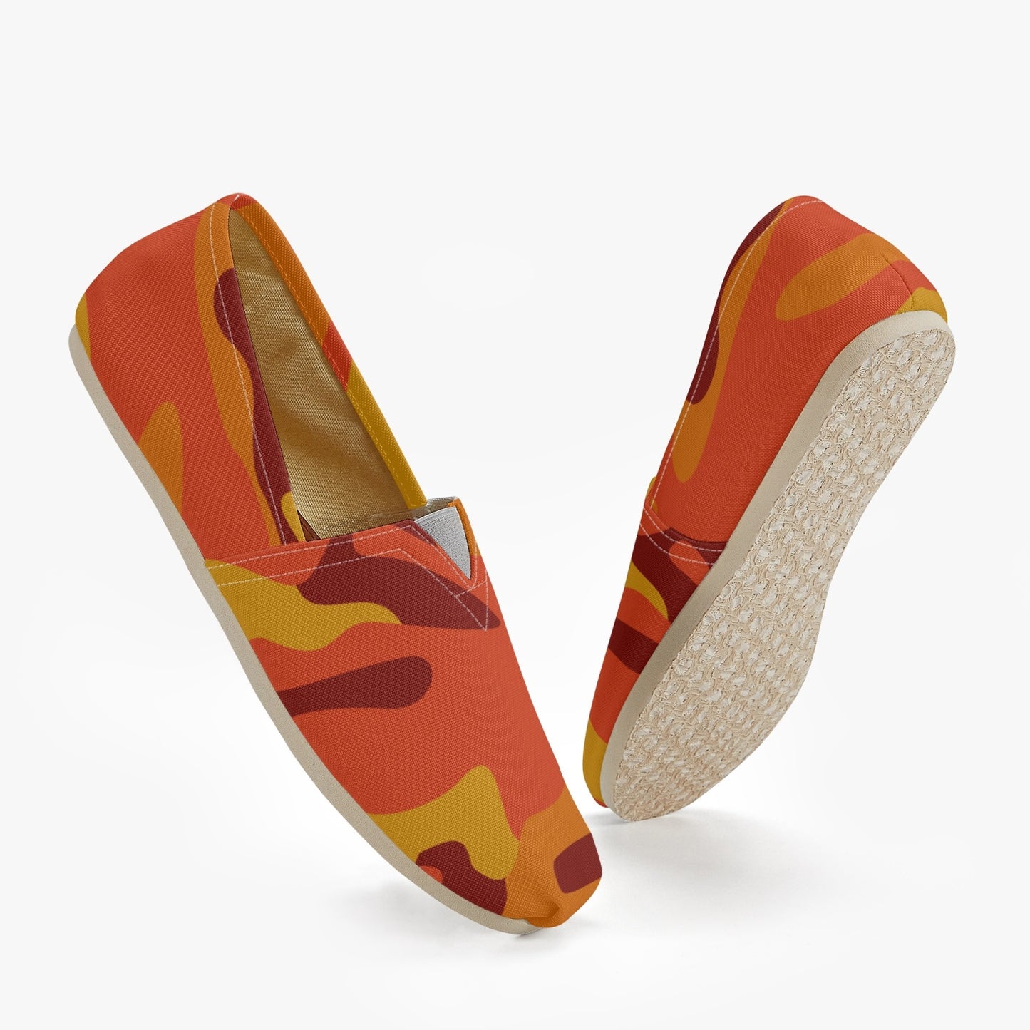 Camo Toms | Orange & Red Camouflage Canvas Shoes