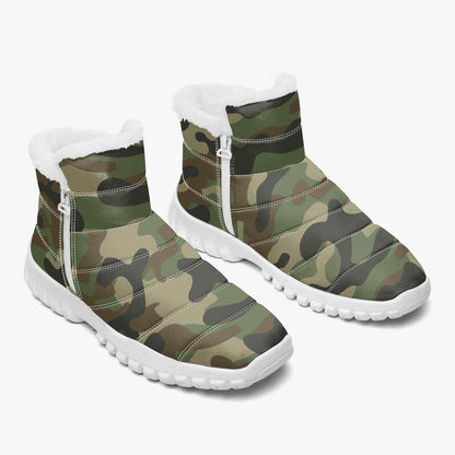 Camo Boots | Cotton-pad Fur Zipper Up | Military Brown