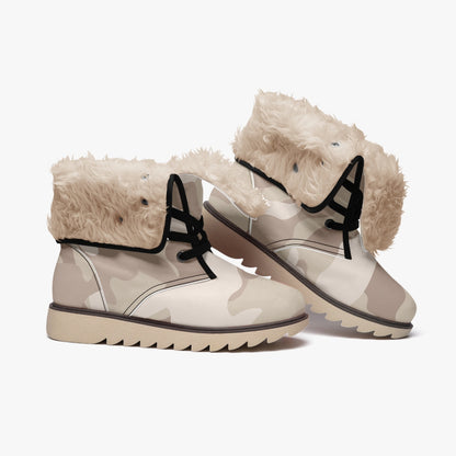 Camo Boots | Desert Brown Cotton-Pad Fur Lining