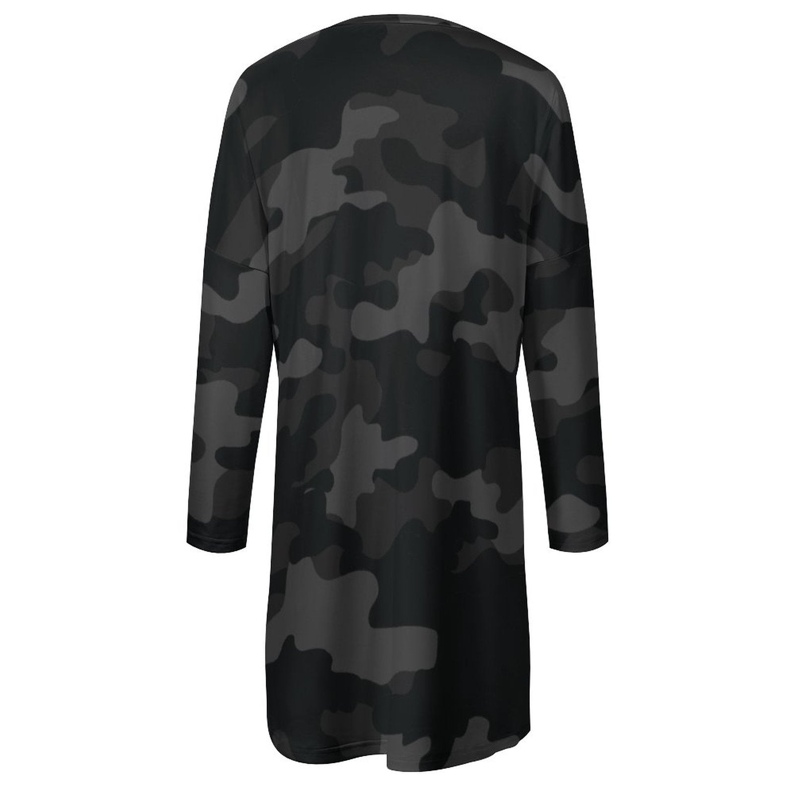 Camo Shirt | Loose Fit Long Sleeves | Black Camouflage