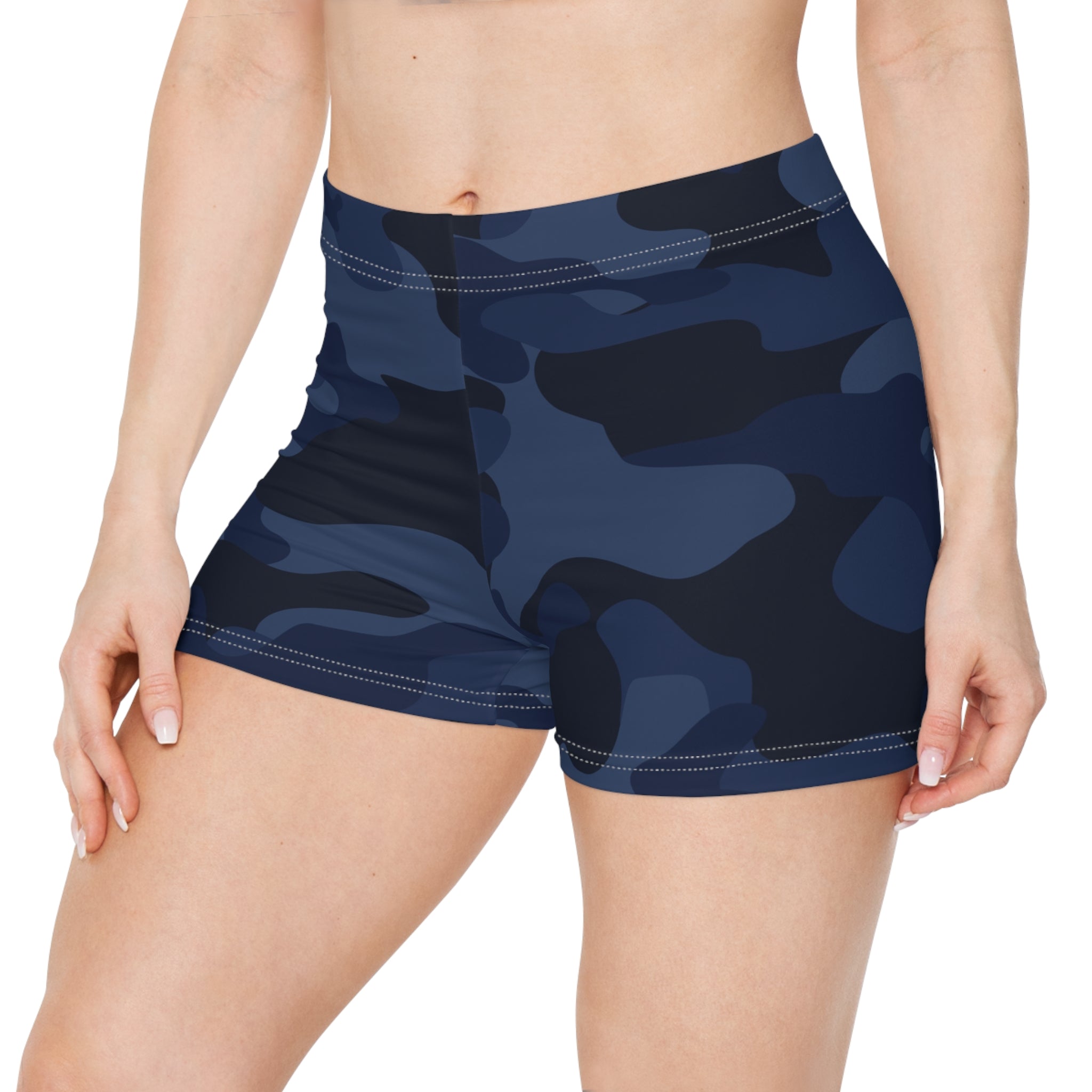 Tight Fit Camo Shorts For Women Vibrant Camouflage Colors