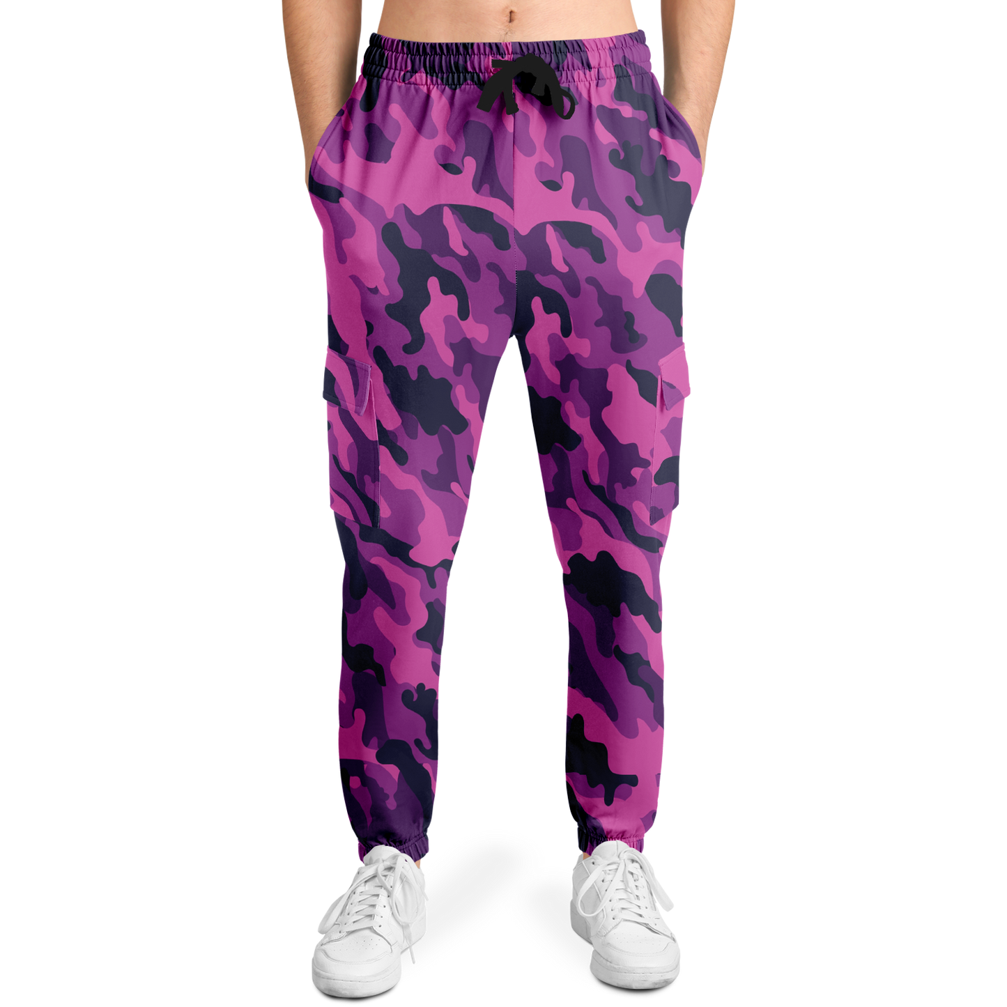 Pink Camo Cargo Pants | Blue & Magenta Mixed Camouflage