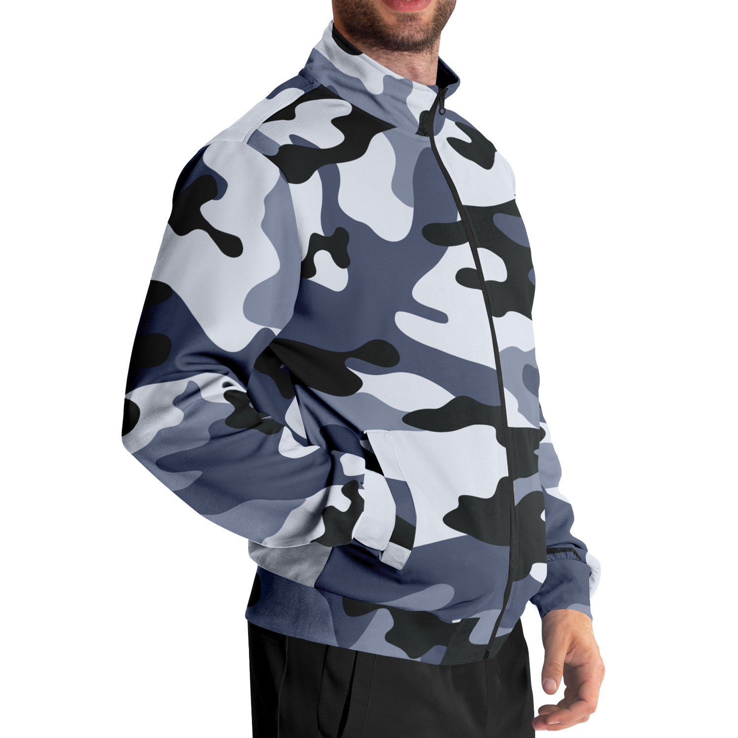 Camo Track Jacket | Light Blue Camouflage