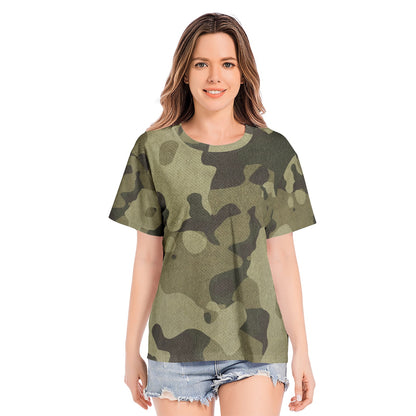 Camo T-shirt | Cotton | Unisex | Green Fabric Camouflage